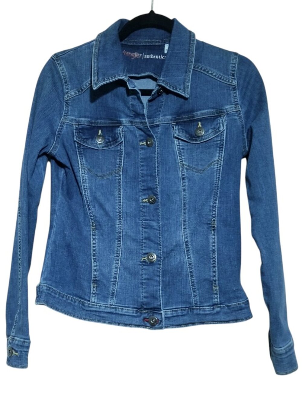 Wrangler Authentics Women’s Light Weight Stretch Blue Denim Jean Jacket - Small